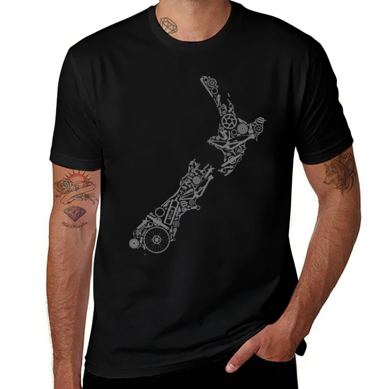 NEW ZEALAND - Kaos Warna Abu-a - Mountain Biking New Zealand ulasan dan harga